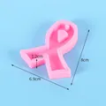 Pink awareness ribbon shaped silicone mold for DIY keychain pendants weight approx 25g - Ribbon Heart Style (50-2130)