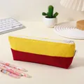 Creative two-tone yellow and maroon Oxford cloth boat-shaped pencil pouch for students - Yellow and Red