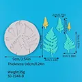 Especificaciones de tamaño detalladas del molde de silicona con forma de hoja - Hojas Seleccionadas (50-1948-B)