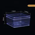 Caja cuadrada de plástico transparente de 110x110x60mm con tapa para repostería - Caja Cuadrada / 10 Piezas/Paquete (110x110x60mm)