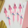 Velas de cumpleaños con forma de vestido rosa y tacón azul para decoración de pasteles - Vela Vestido Tacón Alto / Juego de 8