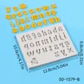 Moule en silicone pour lettres minuscules pour chocolat et décoration de gâteau - Gris-Lettres Minuscules (50-1579-B)