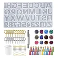 DIY alphabet and number silicone mold kit for epoxy resin keychain jewelry making - Resin Alphabet Number Keychain Set (177pcs Y091)
