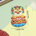 Cartoon Dragon Year cake topper ornament with red pouch and lucky clouds - Soft Glue Lucky New Year Dragon