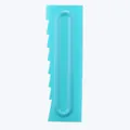 Blue plastic cake scraper tool with jagged edges for fondant cream patterns. - Single-Sided Triangle Style (84004-25)