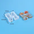Alphabet N silicone resin mold for DIY crafts with 10cm dimensions and dried flowers - Letter N (J230546-N)