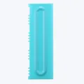 Light blue plastic cake scraper comb with serrated edge patterns for baking decoration - Segmented Serrated Style (84004-26)