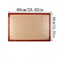 Large 60x40cm non-stick silicone baking mat with macaron circular patterns for oven use - W1012-B (60cmx40cm Coffee Base)