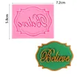 Silikonform mit Believe-Schriftzug für Schokoladeneinsätze und Harzarbeiten Projekte - Believe Skript Form (50-2371-A) / Rosa