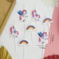 Velas decorativas de unicornio y arcoíris para tartas de cumpleaños y fiestas infantiles - Vela Unicornio Arcoíris