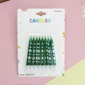 8-pack groene verjaardagskaarsen met stippen in potloodvorm voor taartdecoratie - Gestippelde Potloodstijl / 8-Delige Set / Groen