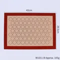 Red border non-stick silicone fiberglass macaron baking mat with guides, 42 x 29.5 cm - W1011-B (42cmx29.5cm)