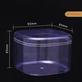 Vista detallada de caja de panadería de plástico transparente de 90 mm x 90 mm x 65 mm - Caja Cuadrada con Esquinas Redondeadas / 10 Piezas/Paquete (90x90x65mm)