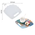 Shell-shaped silicone resin tray mold for DIY craft art, 25.5cm dimension display. - Shell Shape With Handle (60-530)