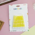 Yellow polka dot birthday candles, set of 8 straight rod cake candles for parties - Polka Dot Pencil Style / 8Pcs Set / Yellow