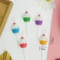 Juego de velas de cumpleaños coloridas con forma de cupcake para decorar pasteles - Vela Estilo Cupcake