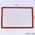 Professional 60x40cm non-stick silicone macaron baking mat with red border and markings - W1012-A (60cmx40cm)