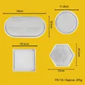 Juego de 4 moldes de silicona para resina epoxi de formas redonda cuadrada hexagonal oval - Juego de moldes geométricos (PA118) / 4 Piezas