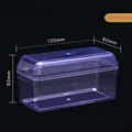 Contenedore rectangular de plástico transparente 120x60x60mm con medidas detalladas - Caja cuadrada / 10 Piezas/Paquete (120x60x60mm)
