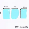 Dimensional view of 3pcs light blue plastic cake scraper set for dough and cream - Blue