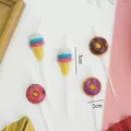 Velas de cumpleaños decorativas creativas con forma de helado y donut con medidas SPU - Vela de Helado y Donut