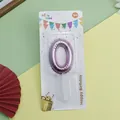 Metallic pink-purple balloon-shaped number 0 birthday candle for party cake decoration - Balloon Number 0 / 1 Piece