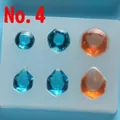 Moule en silicone pour boucles d'oreilles et pendentifs en résine - Style Irrégulier en Forme de Larme à 6 Trous (50-541) / Blanc