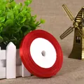 1cm wide red satin ribbon roll, 25 yards length for gift wrapping and decoration - Satin Ribbon Roll / 1cm Wide x 25 Yards Long / Red