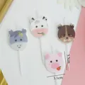 Lindas velas de cumpleaños de animales de dibujos animados con diseños de vaca, perro y cerdo - Vela Animal Cerdo