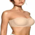 Seamless beige strapless bandeau bra for women in a comfortable wireless design - S / Tops / Nude