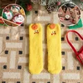Gemütliche gelbe Hühner-Korallenvlies-Socken festliches Weihnachtsgeschenk für den Winter - Gelbe Küken-Stickerei / Erwachsenenstil (Dreieckige Box) / Gelb