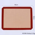 Non-stick silicone fiberglass baking mat 40x30cm heat resistant with red border finish - W1006-B (40cmx30cm)