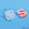 Translucent silicone S-shaped resin mold for DIY crafts with size and weight details - Letter S (J230546-S)