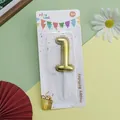 Gold balloon style number 1 birthday candle for party cake decoration, includes 1 piece. - Balloon Number 1 / 1 Piece