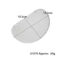 White D-shaped plastic cream scraper for baking, dimensions 15.5cm x 10.3cm, 24g weight - D-Shaped Smooth Scraper (51070) / White