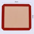 Red bordered 29x26cm non-stick silicone fiberglass baking mat for ovens - W1004 (29cmx26cm)