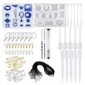 Complete DIY resin jewelry making starter kit with silicone molds and metal tools - Epoxy Resin Jewelry Making Tool Kit (106pcs Y080)