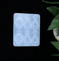 Moule en silicone transparent pour boucles d'oreilles en résine motif feuille et formes - 60-284