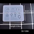 Mini moule en silicone pour pendentifs en résine époxy cristal DIY 4,9x3,9 cm - Style Géométrique Creux 50-1266 (50-1266) / Blanc