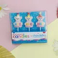 Set mit 3 süßen Teddybär-Geburtstagskerzen mit Partyhüten für festliche Tortendeko - Alles Gute Zum Geburtstag Bär / 3er-Set / Rosa