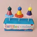 Set de 3 velas de cumpleaños de colores con forma de gorro de fiesta para tartas - Vela Estilo Sombrero
