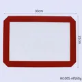 Red bordered non-stick silicone fiberglass baking mat, 30x21cm size, heat resistant - W1005-A (30cmx21cm)