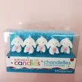 White long-eared bunny birthday candles with pink glitter hearts, set of 5 pieces - Heart Rabbit Style / Pack of 5