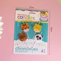Set of 4 cute cartoon animal birthday candles including tiger panda bear and giraffe - Tiger Series (Set) / Set of 4