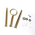 Complete 3-tier gold metal cake stand hardware kit with rods and washers for DIY fruit trays - Ring Handle Stand Set (Gold) / 51037