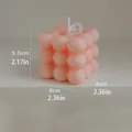 Vela aromática decorativa rosa en forma de cubo para el hogar y regalos, 6x6x5,5 cm. - L / Rosa