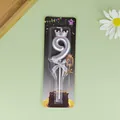 Vela de cumpleaños número 9 plateada con corona y lazo brillante para decoración - Corona Número 9 / Plateado