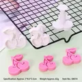 Set van 3 kersenvormige uitstekers voor het bakken van koekjes en taartdecoratie DIY - Kersenvorm (04014) / 3-delige set