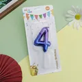 Purple gradient balloon style number 4 birthday candle for party cake decoration - Balloon Number 4 / 1 Piece