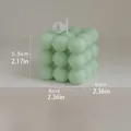 Vela aromática de cubo de burbujas verde claro hecha a mano, medida 6x6x5,5cm 2,36in - L / Verde